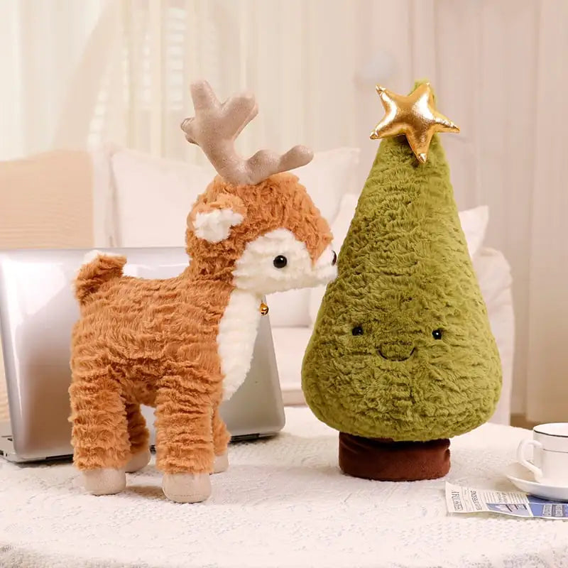Cute Plush Elk Pillow for Christmas Tree Ornaments